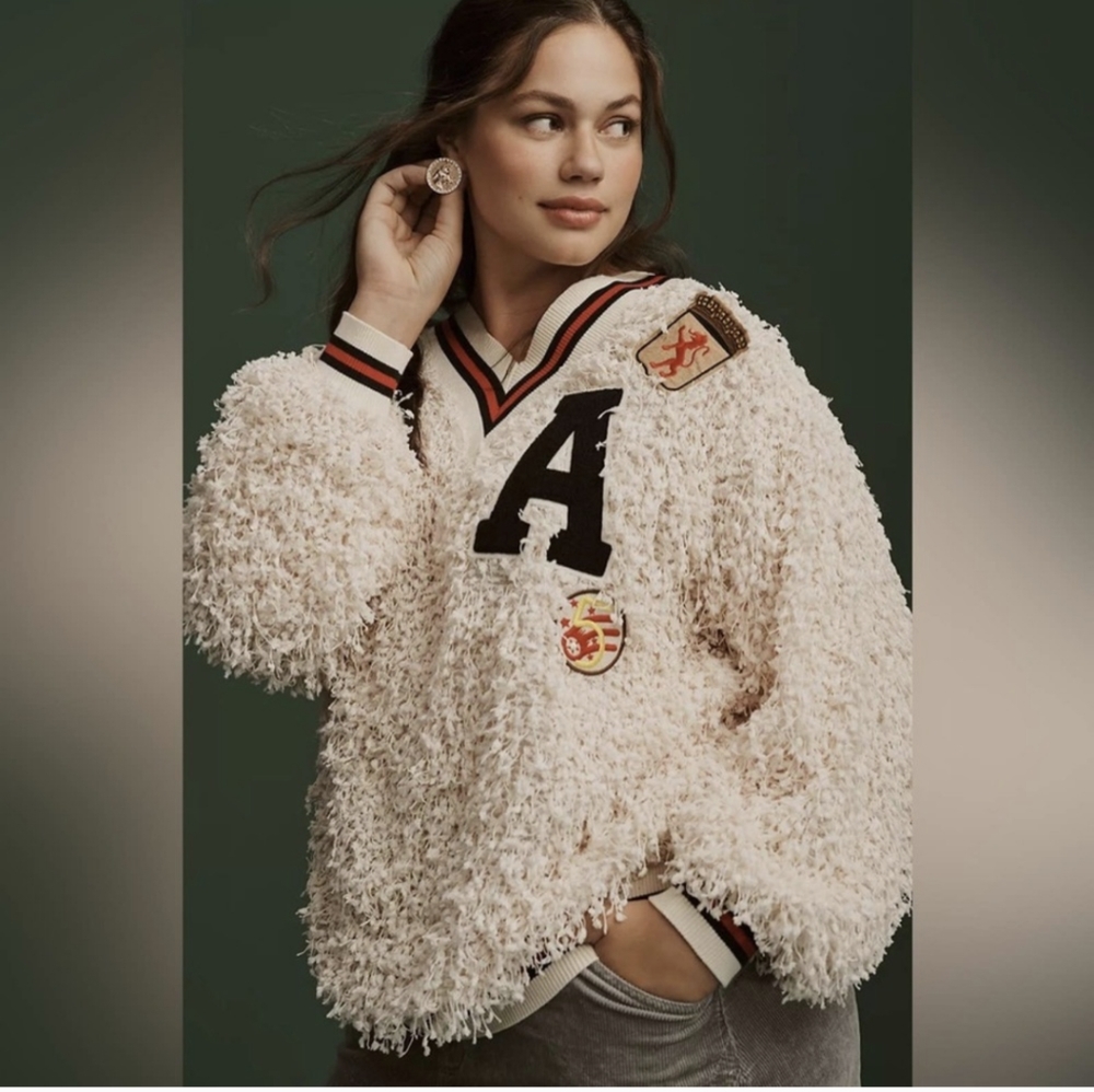 EVA FRANCO VARSITY PULLOVER SWEATSHIRT nwt size small petite